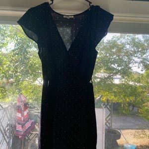 black wrap dress